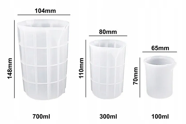 kubek silikonowy z podziałkami 700 300 100 ml